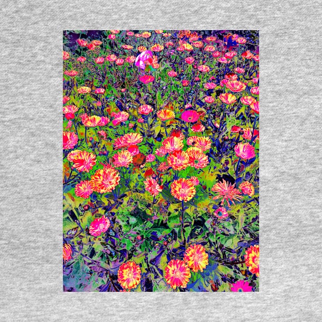 Trippy Multicolor Flower Garden by Art by Deborah Camp